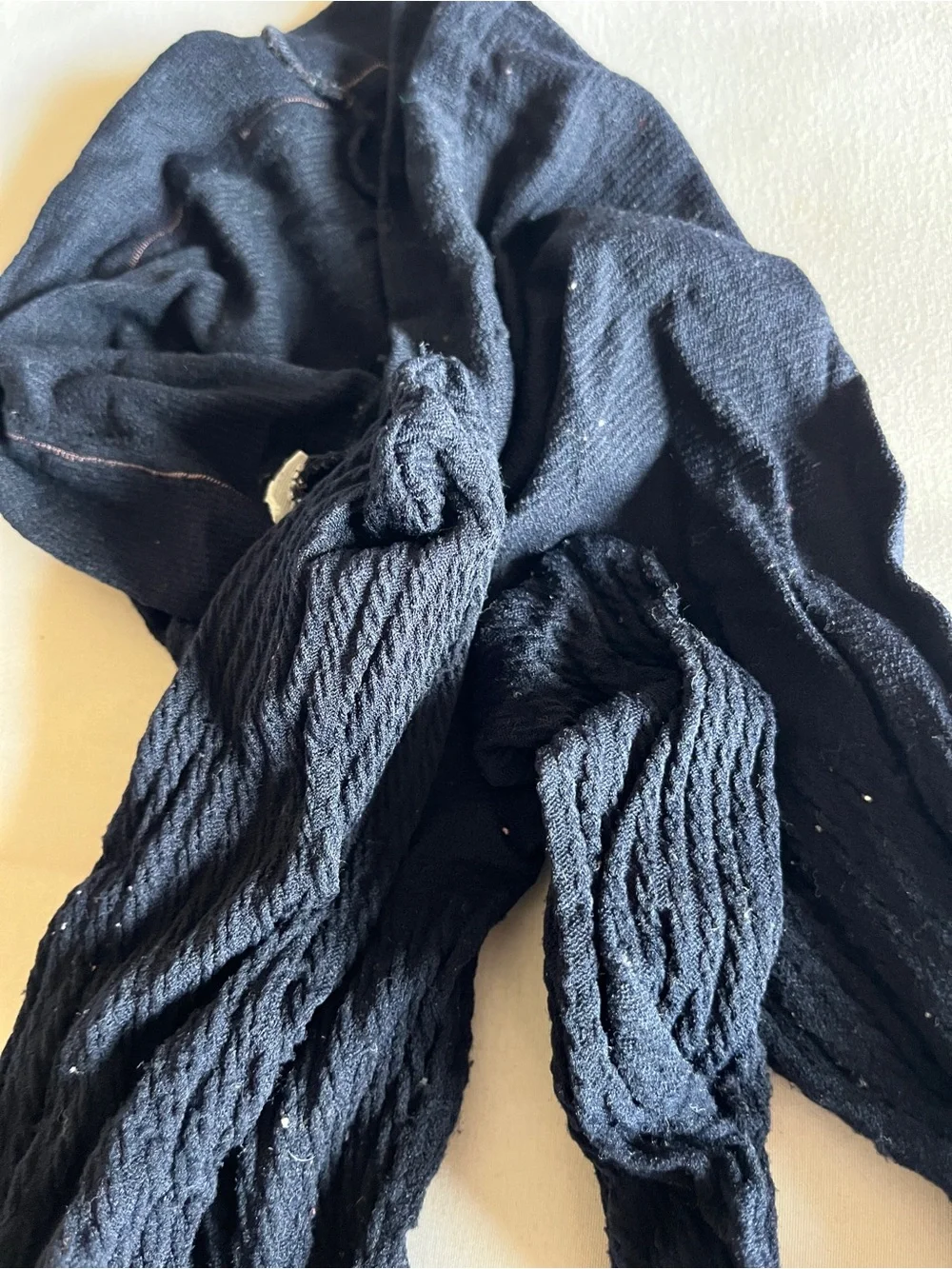 Navy Dark Blue Textured Cable Knit Footed Tights Stockings Stretch Hosiery